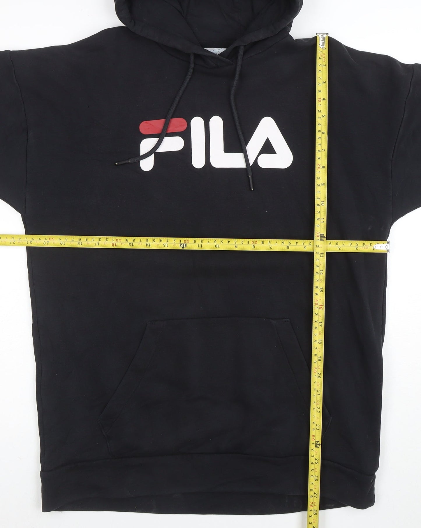 FILA Men's Black Pullover Hoodie XS Regular Fit Logo Sportswear