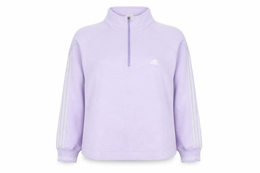 Adidas Women Lilac 1/4 Zip Pullover Sweatshirt Size 18 Cotton Blend