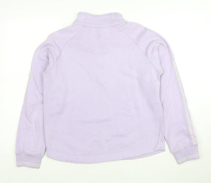 Back view of Adidas Women Lilac 1/4 Zip Pullover Sweatshirt, size 18, Cotton Blend