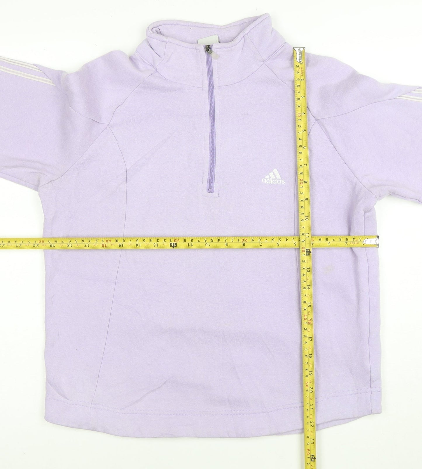 Adidas Women Lilac 1/4 Zip Pullover Sweatshirt Size 18 Cotton Blend