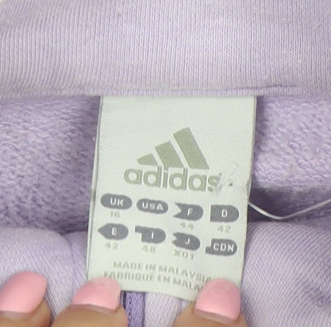 Adidas Women Lilac 1/4 Zip Pullover Sweatshirt Size 18 Cotton Blend