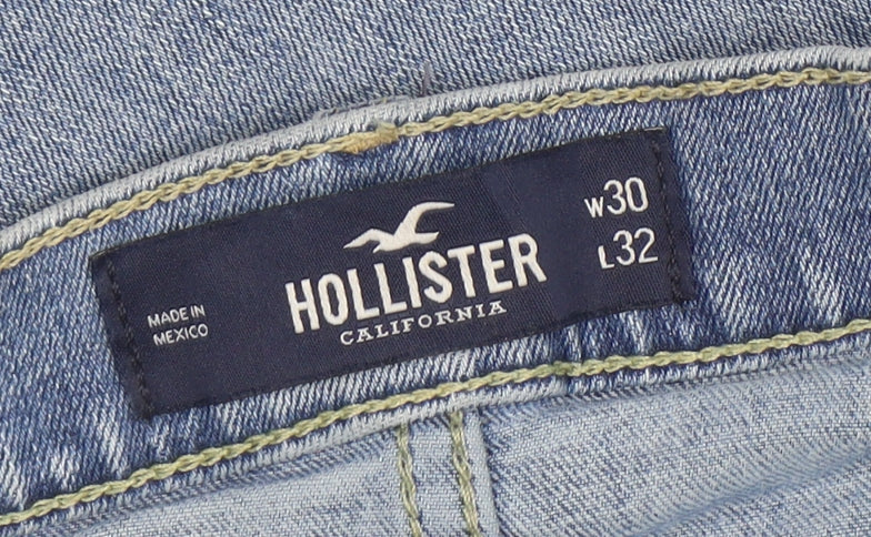 Hollister Men's Blue Light Wash Straight Leg Denim Jeans W30 L32