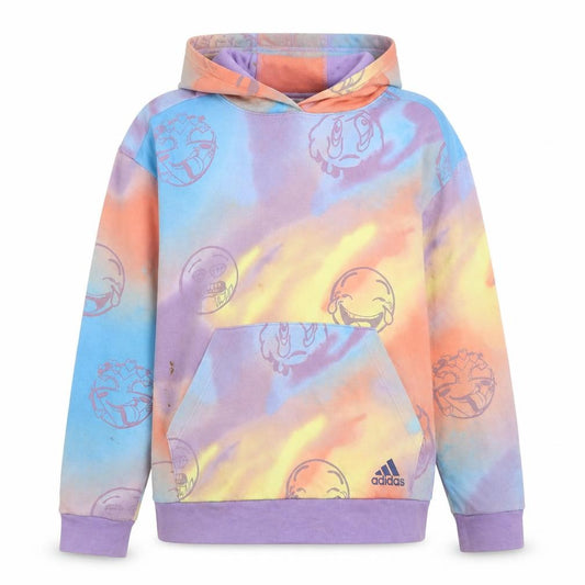 Adidas Teens Multicoloured Tie-Dye Pullover Hoodie Size 14/16 Cotton Blend