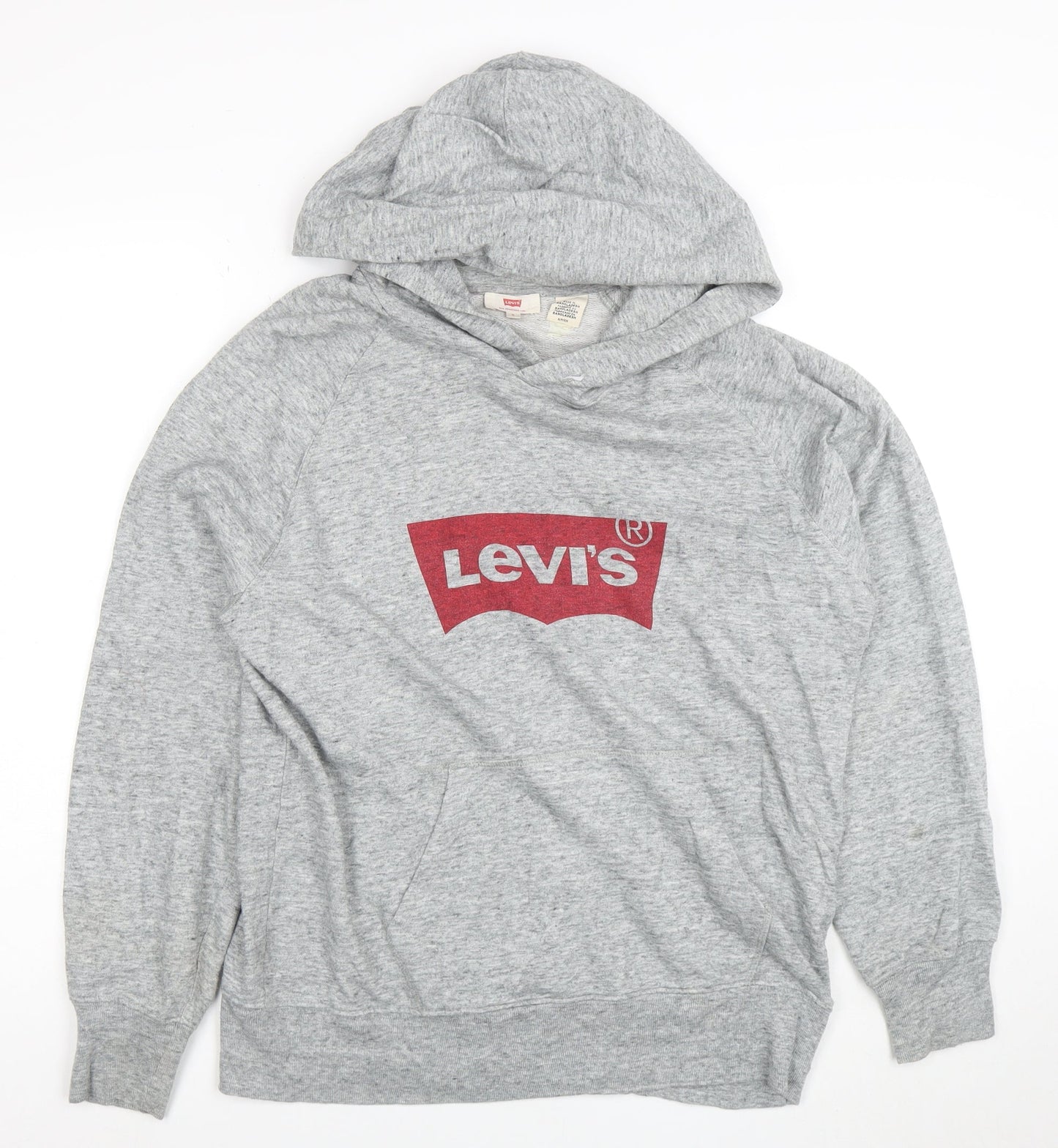 Levi's Women's Grey Pullover Hoodie Small Logo Cotton Blend