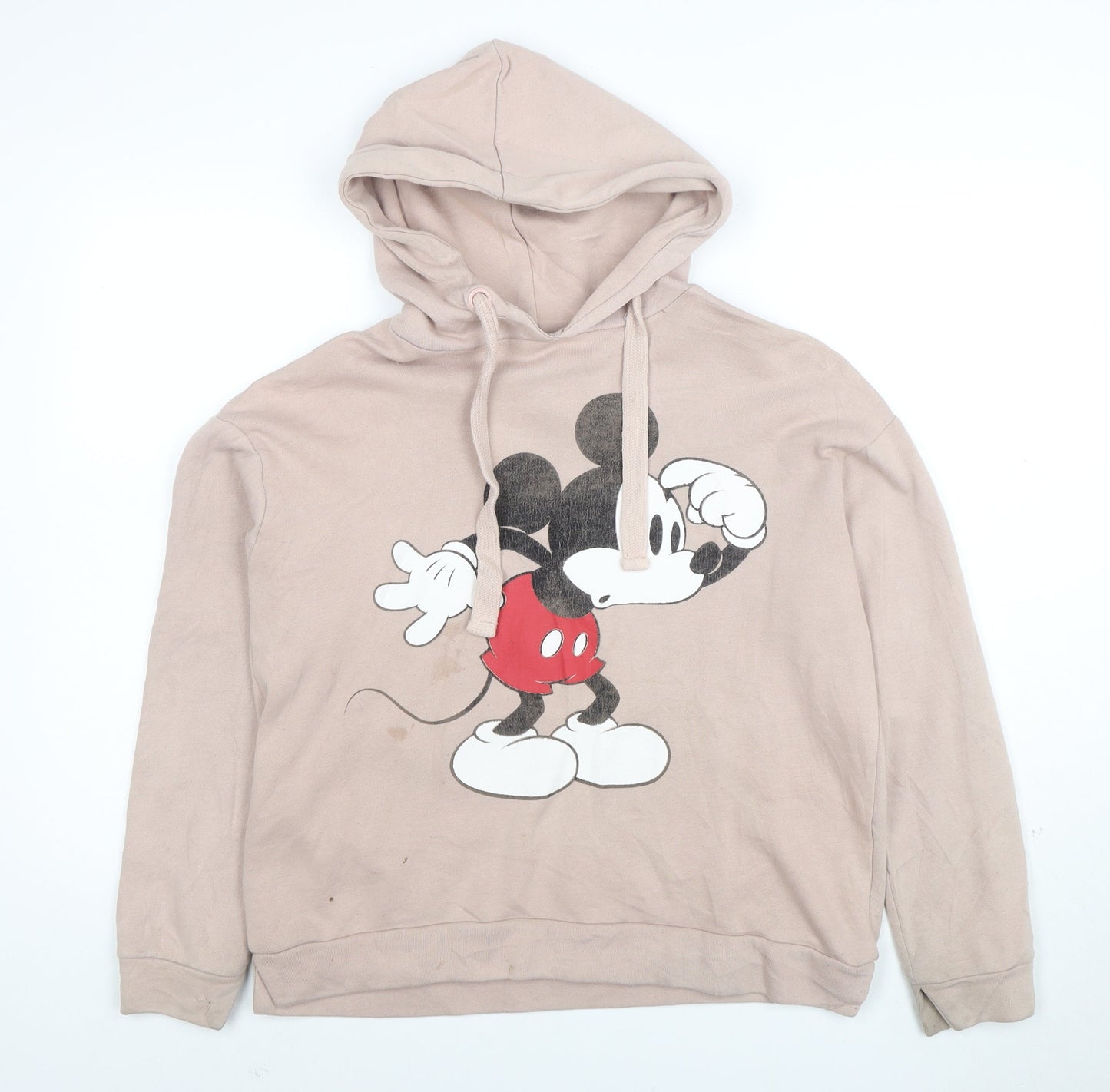 Disney Mickey Mouse Womens Beige Pullover Hoodie XS Reserved