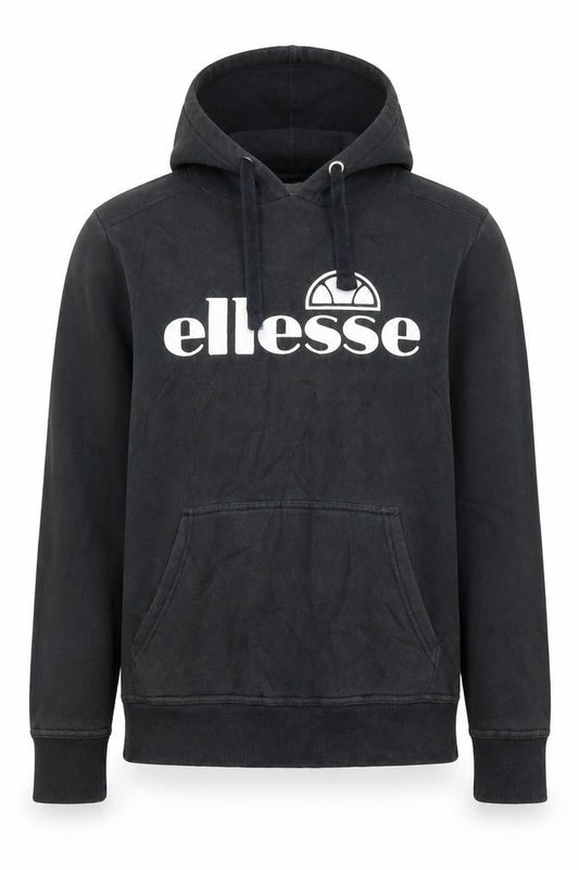 Ellesse Womens Black Pullover Hoodie Medium Cotton Blend Logo