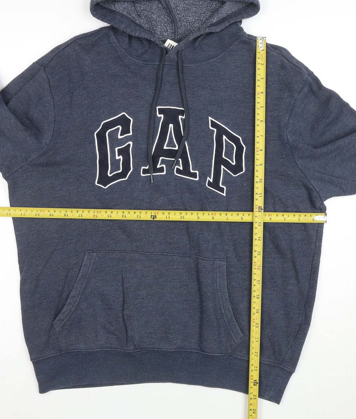 GAP Men’s Blue Pullover Logo Hoodie M Fleece Regular Fit