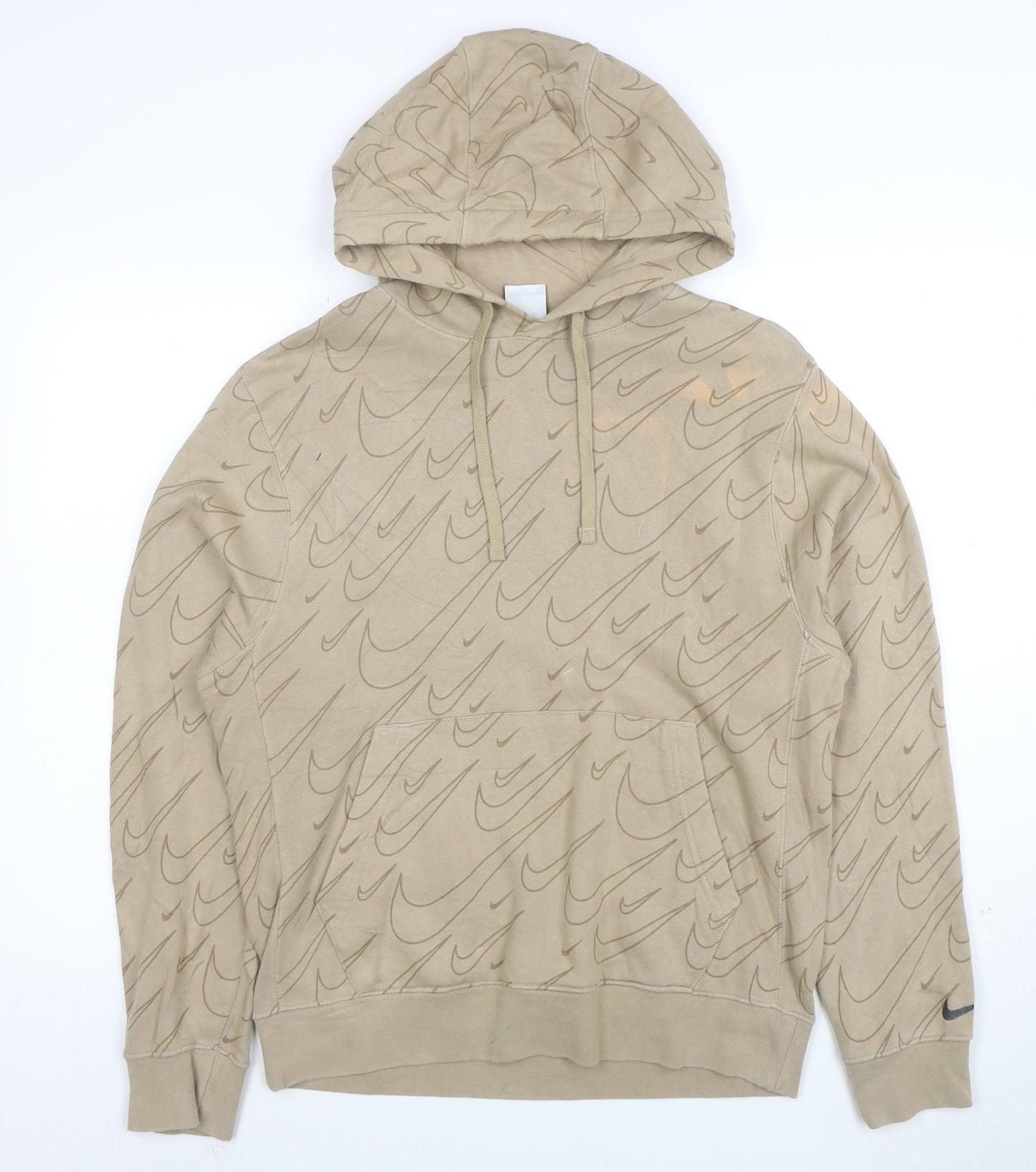 Nike Men's Beige Pullover Hoodie Small Graphic Sportswear