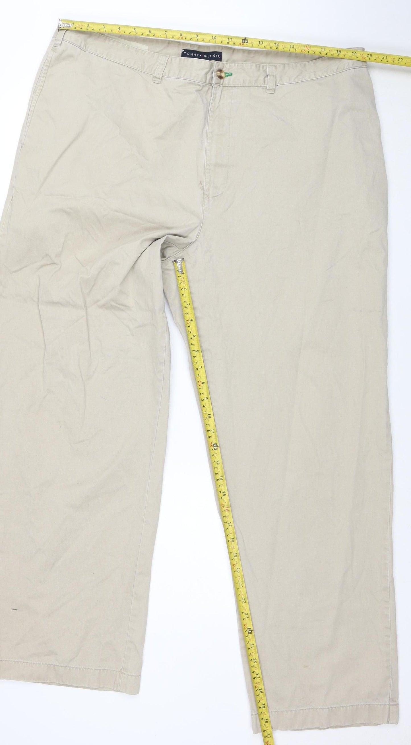 Tommy Hilfiger Men's Beige Chino Trousers 42x32 Regular Fit