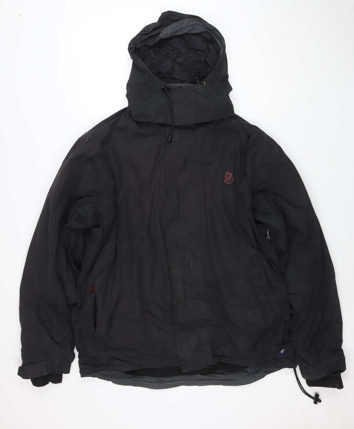 Fjällräven Men's Black M Hooded Windbreaker Jacket Polyester Waterproof