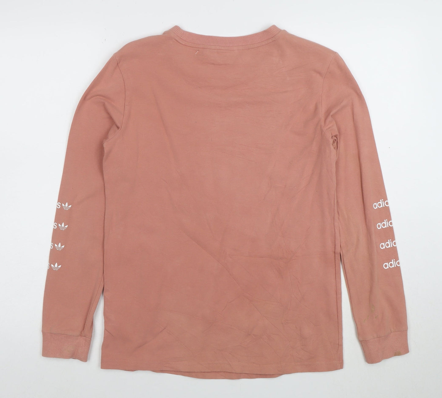 Adidas Women’s Pink Long Sleeve Crew Neck Cotton T-Shirt S