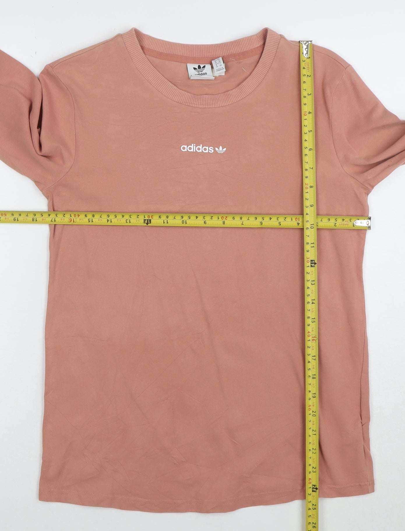 Adidas Women’s Pink Long Sleeve Crew Neck Cotton T-Shirt S