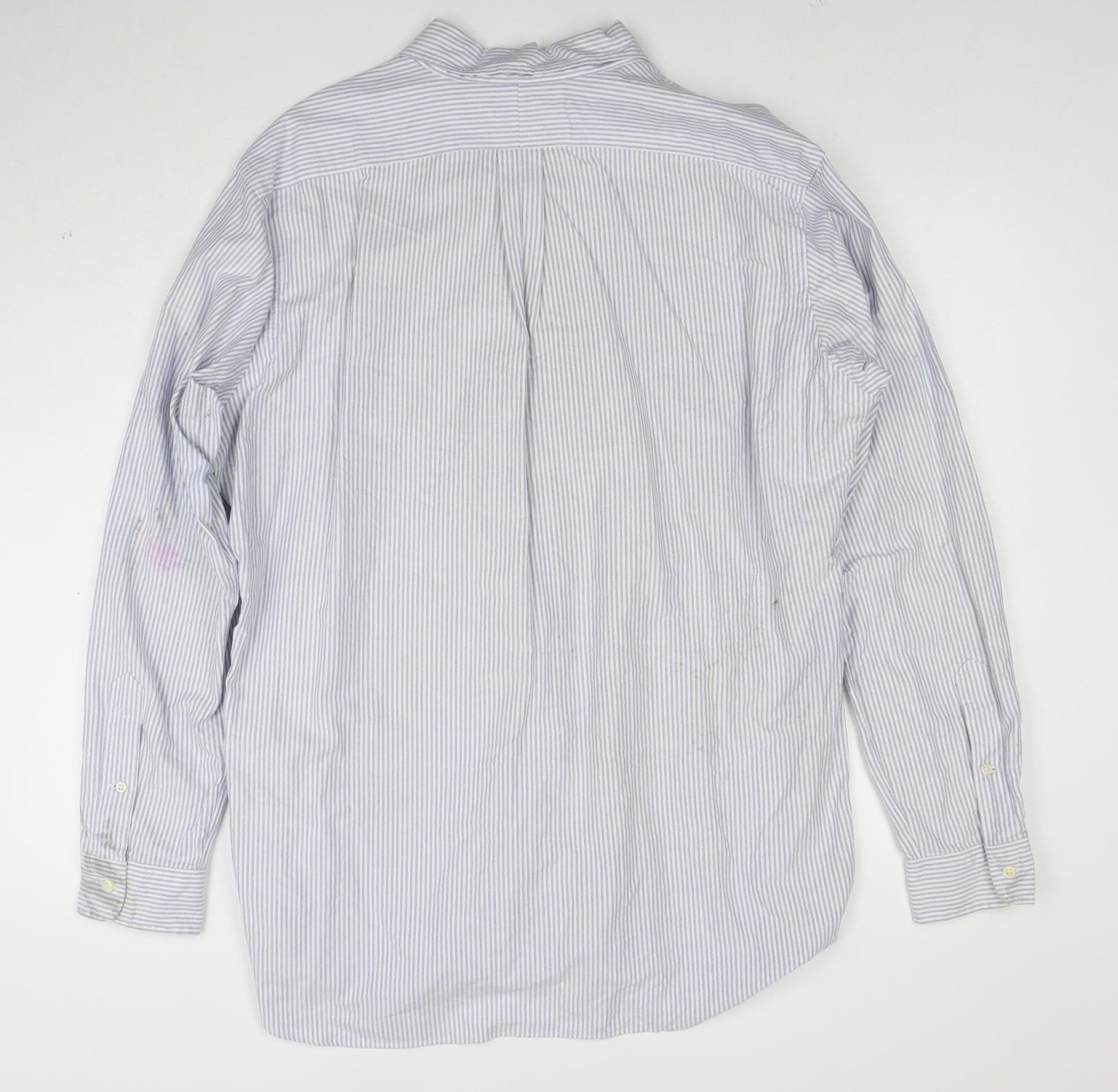Ralph Lauren Men’s Blue Striped Classic Fit Long Sleeve Shirt L