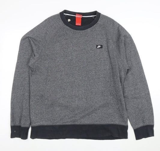 Nike Men's Grey Crew Neck Long Sleeve Sports Sweatshirt L