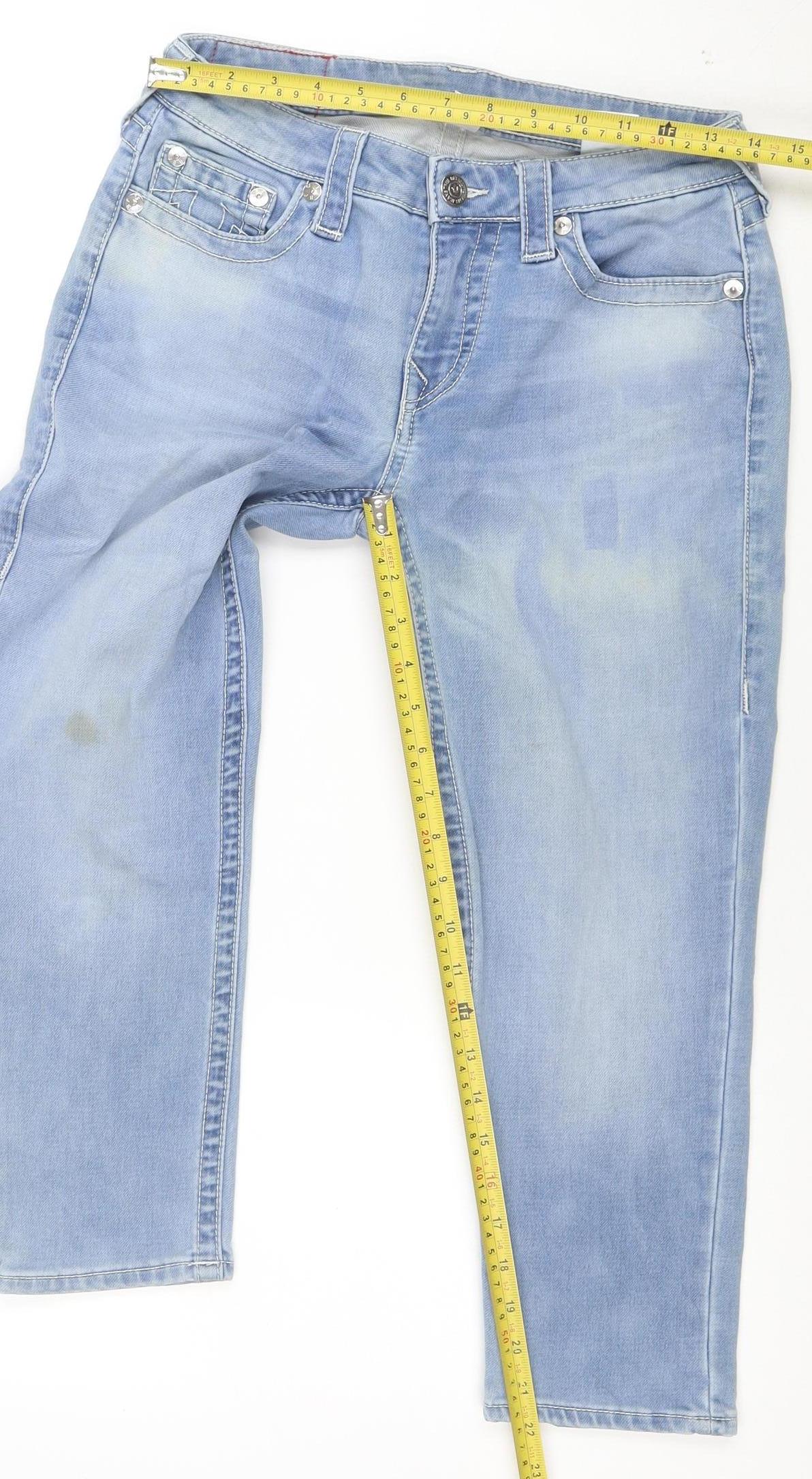 True Religion Womens Blue Size 28 Mid Rise Straight Jeans