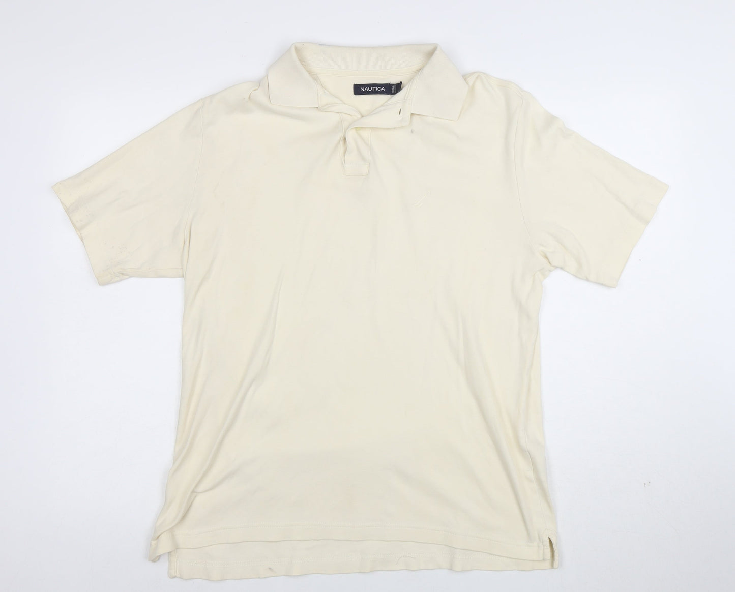 Nautica Men's Beige Short Sleeve Classic Fit Cotton Polo Shirt Size S