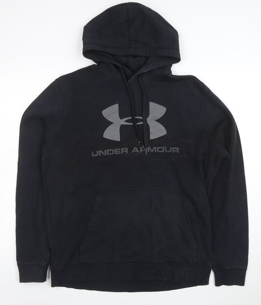 Under Armour Women Black L Pullover Hoodie Logo Design ColdGear
