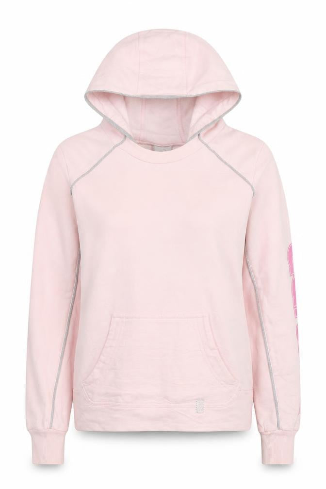 Adidas Women Pink Pullover Hoodie Size 14 Cotton Blend Logo Sleeve