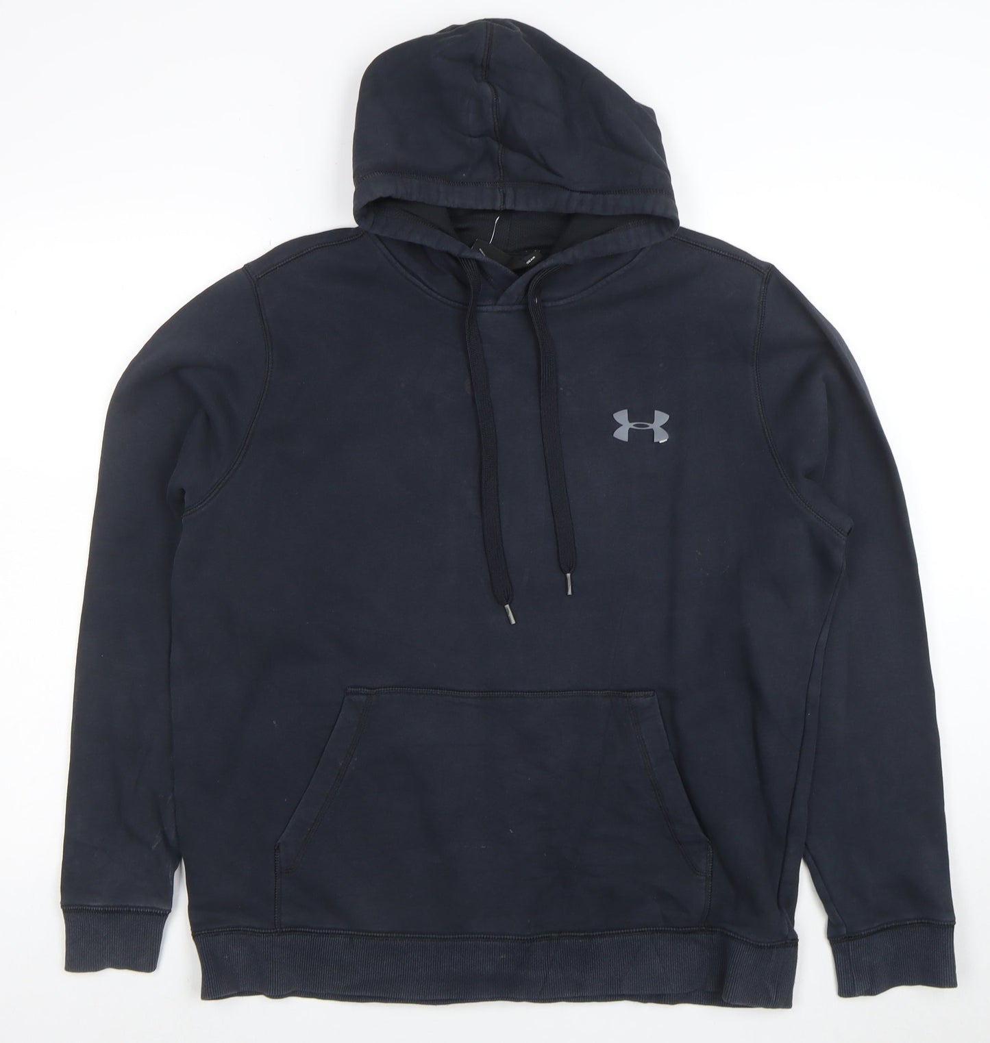 Under Armour Womens Black Pullover Hoodie L Cotton Blend Logo Detail