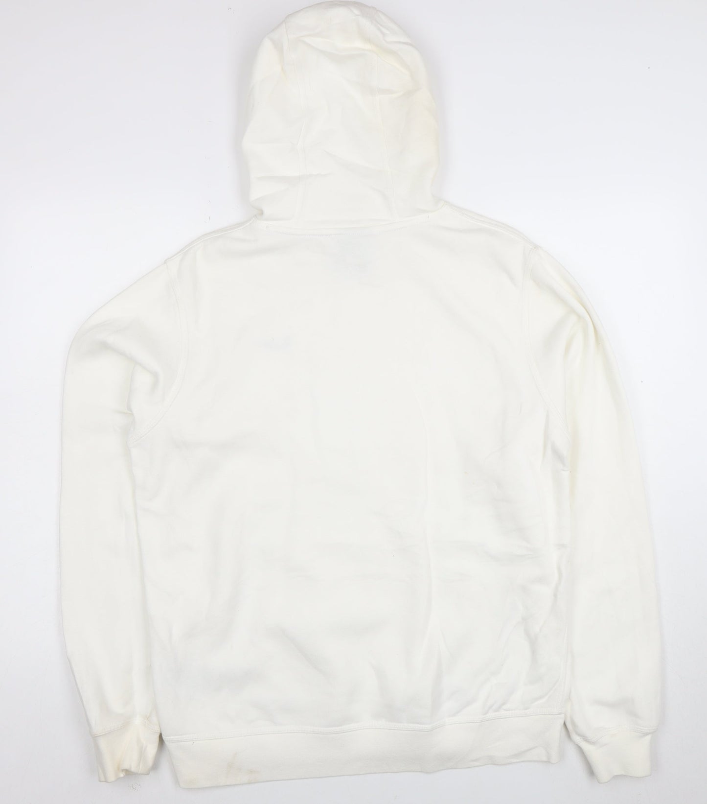Nike Women White Pullover Hoodie L Drawstring Kangaroo Pocket Casual