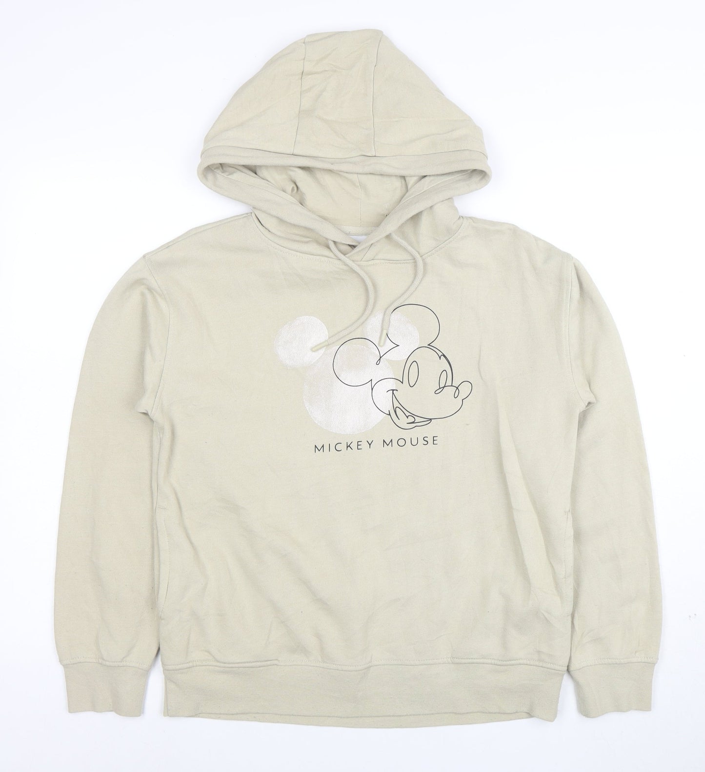 Disney Women Beige Mickey Mouse Pullover Hoodie XS