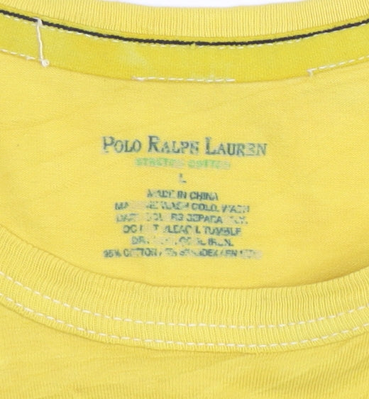 Polo Ralph Lauren Men's Yellow Slim Fit Stretch Cotton Crew T-Shirt L