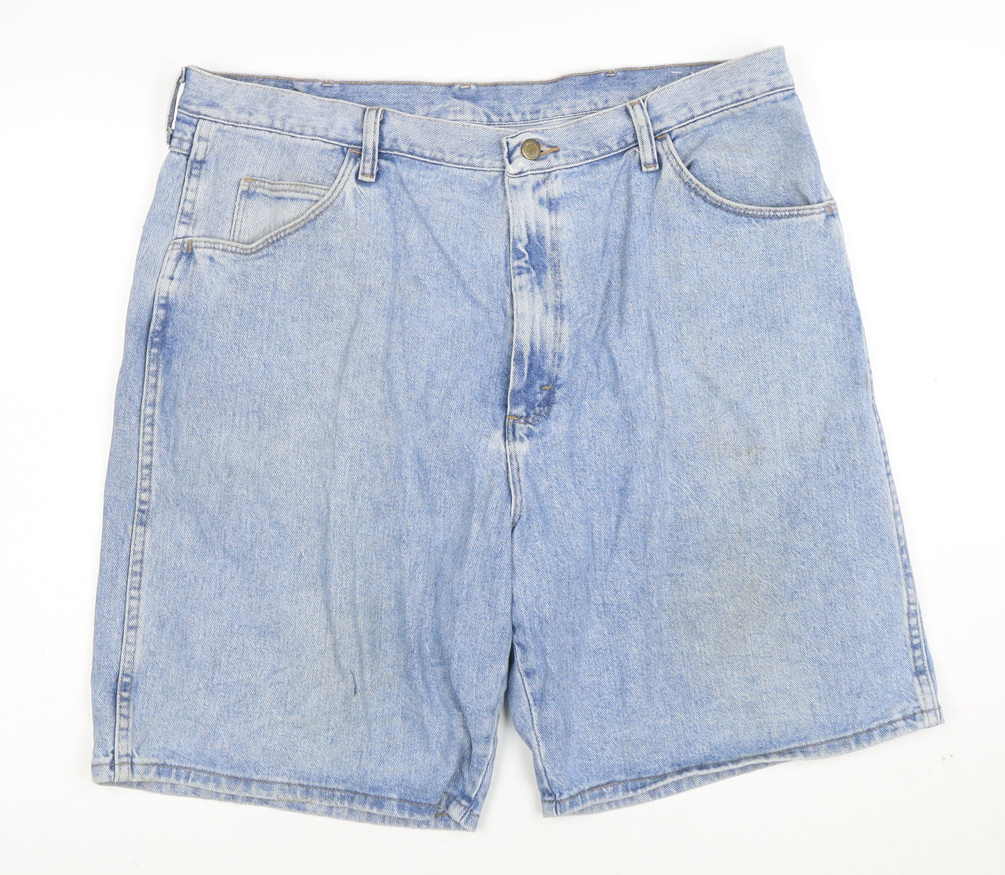 Wrangler Men Blue Denim Chino Shorts Size 40 Regular Fit