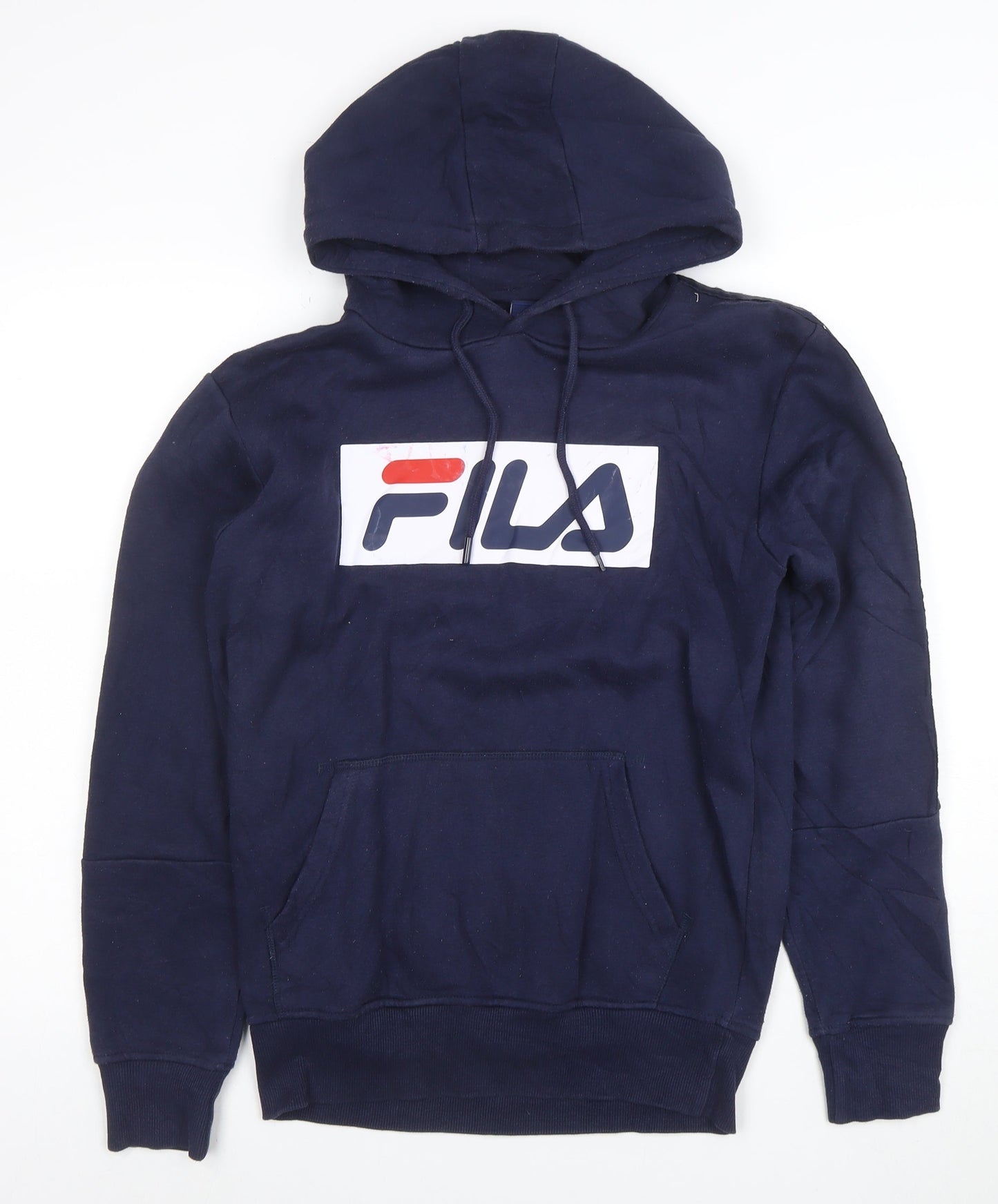 Fila Men's Blue XS Pullover Hoodie with Logo Print