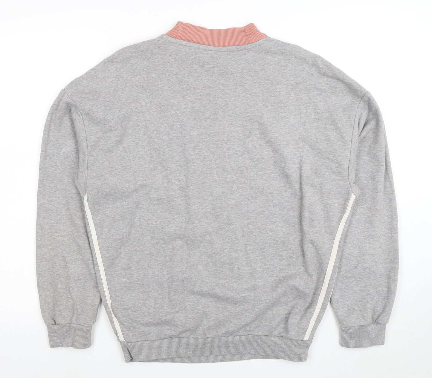 Adidas Womens Grey & Pink Crew Neck Pullover Sweatshirt Size 10 M