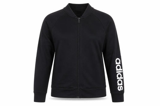 Adidas Women Black Full Zip Sweatshirt Size M Cotton Blend