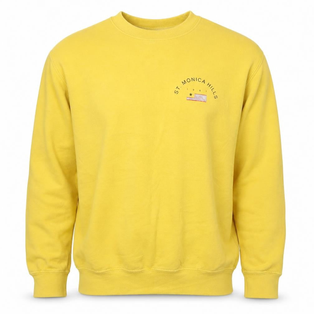 Topshop Unisex Yellow Graphic Pullover Sweatshirt S