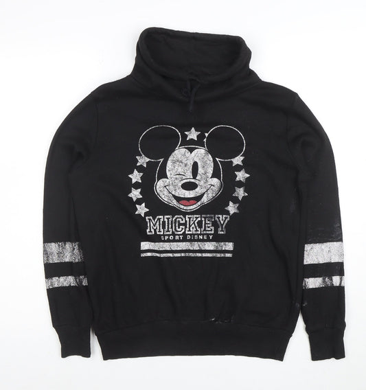 Disney Women’s Black Mickey Graphic Pullover Sweatshirt Size 8