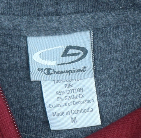 Champion Men's Red Full Zip Hoodie Size M Regular Fit