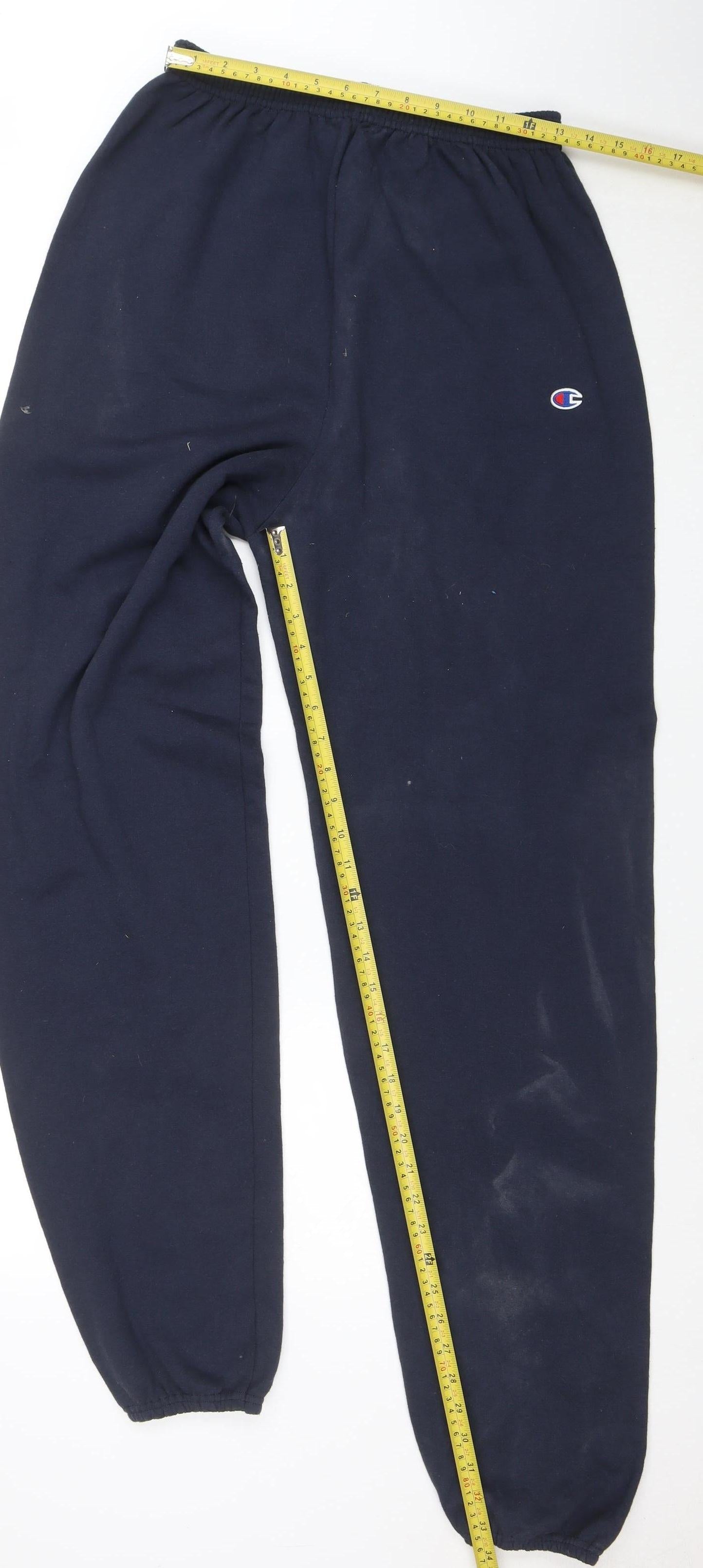 Champion Men's Blue Fleece Jogger Trousers Size L Elastic Waist