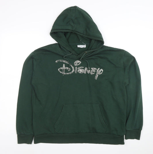 Disney Women’s Green Pullover Hoodie Size 12/14 Medium Cotton Blend