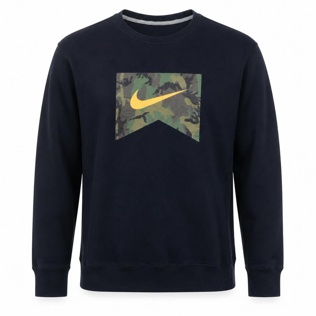 Nike Men's Blue Camouflage Logo Pullover Sweatshirt XL