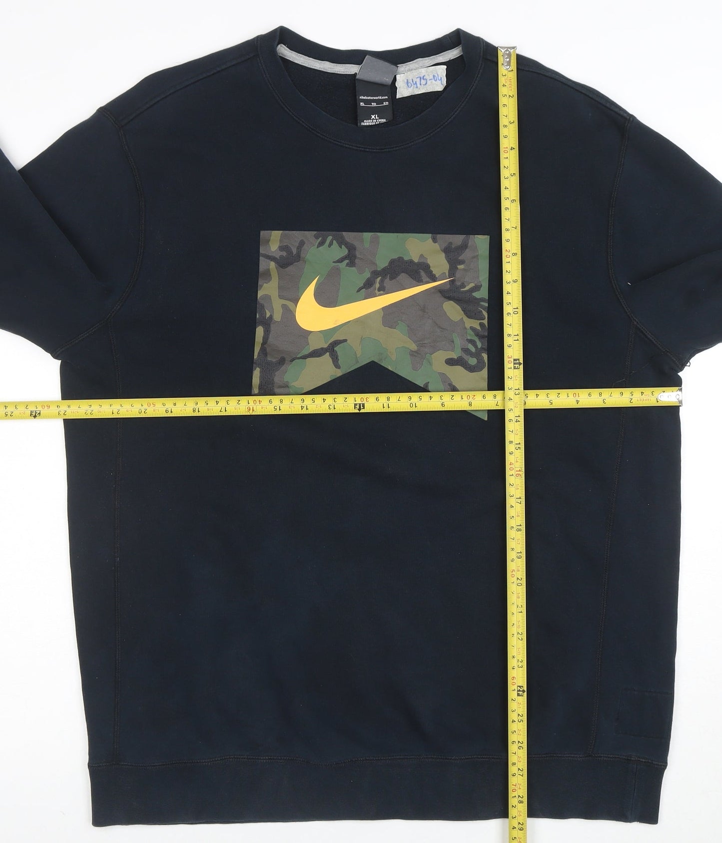 Nike Men's Blue Camouflage Logo Pullover Sweatshirt XL