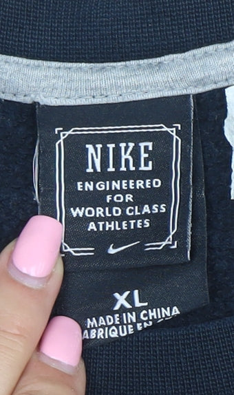 Nike Men's Blue Camouflage Logo Pullover Sweatshirt XL