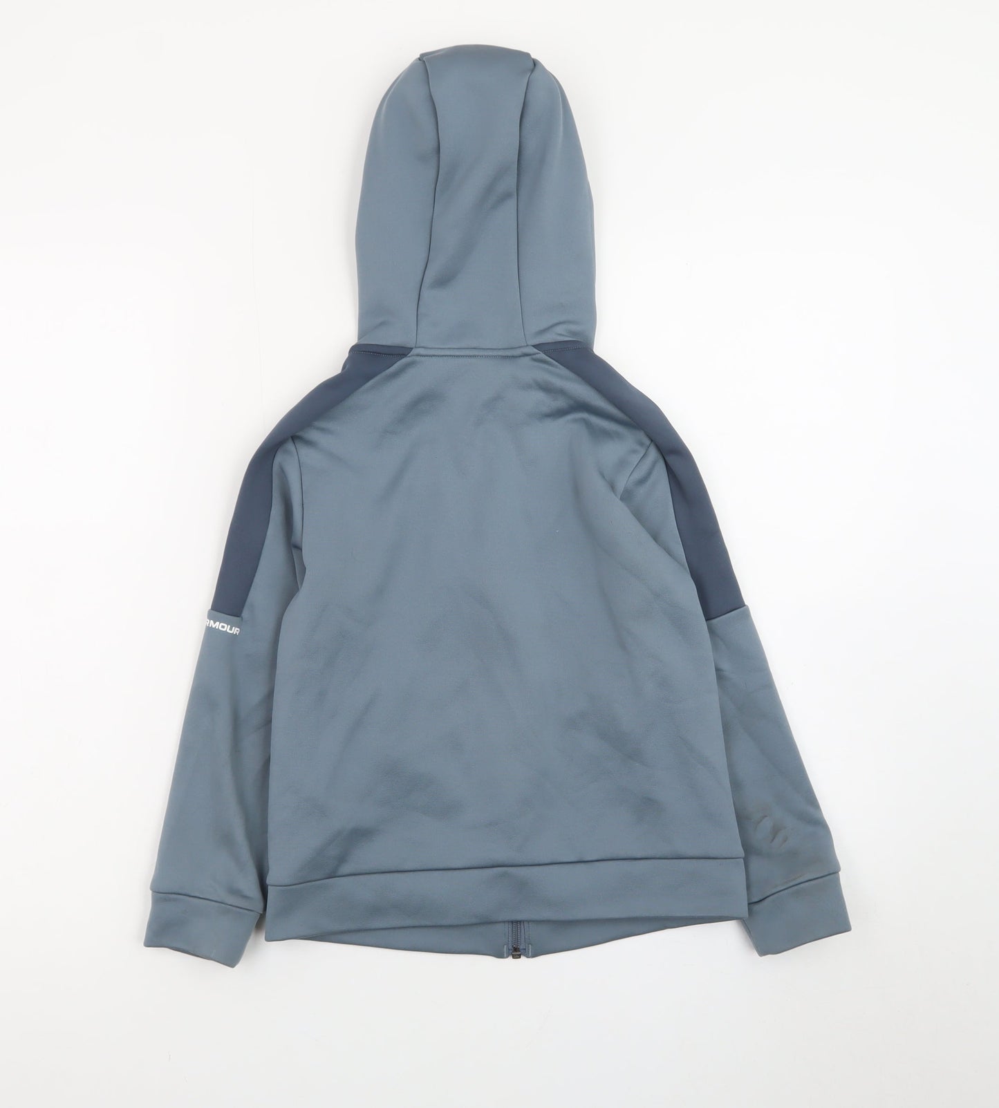 Under Armour Boys Blue Full Zip Hoodie Youth Small Polyester Sportswear