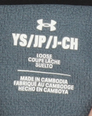 Under Armour Boys Blue Full Zip Hoodie Youth Small Polyester Sportswear