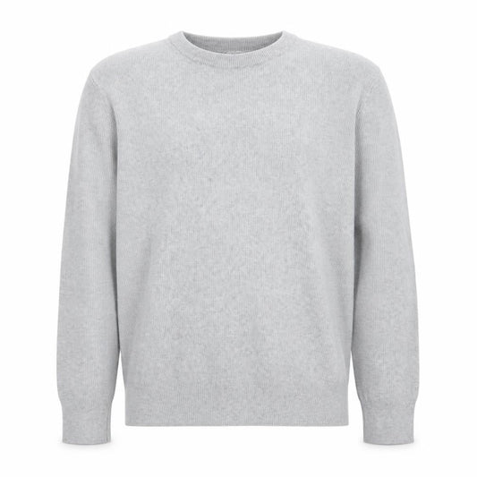 Zara Men's Grey Wool Blend Crew Neck Jumper Size L