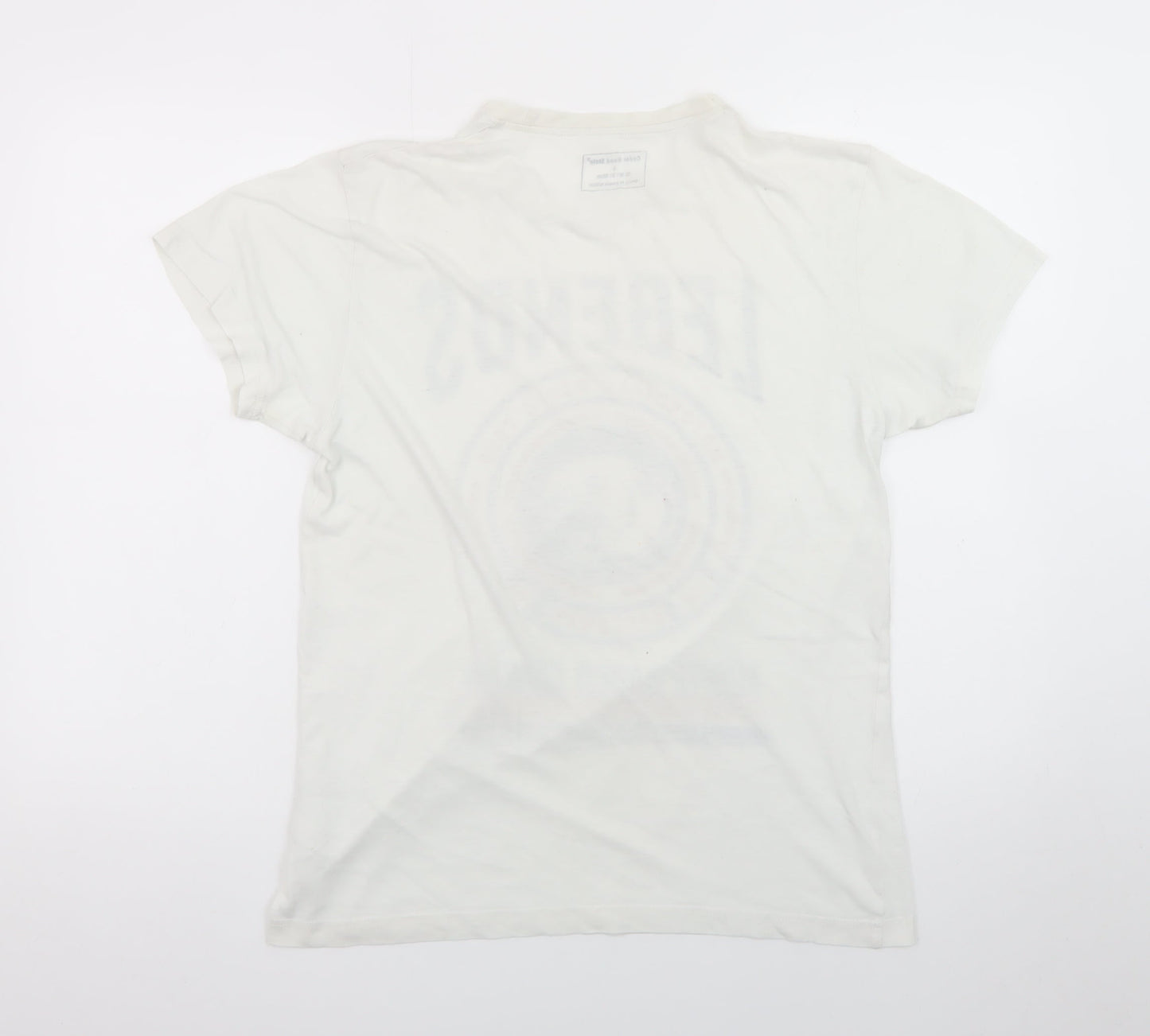 Cedar Wood State Men's White Graphic Print Motorcycle T-Shirt Size S