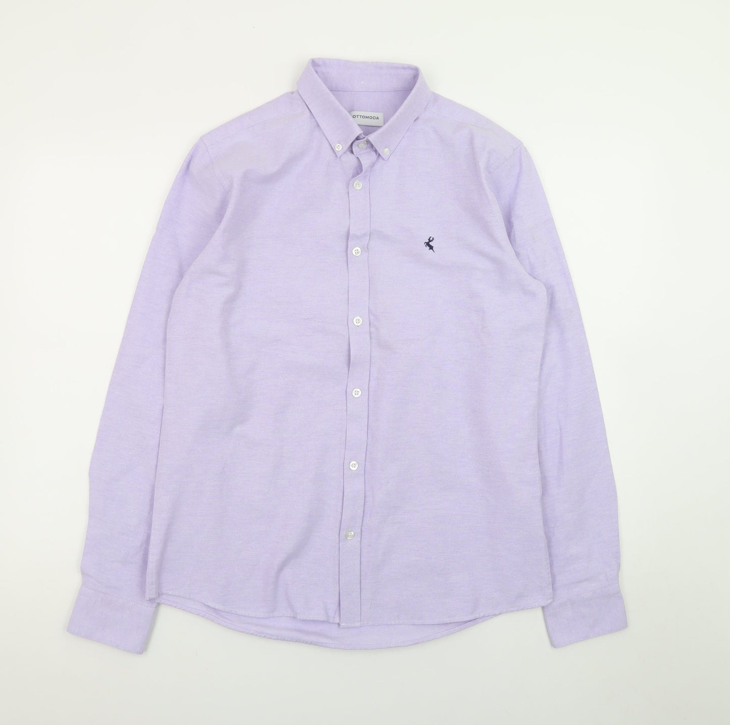 Ottomoda Men's Purple Button-Down Long Sleeve Dress Shirt M