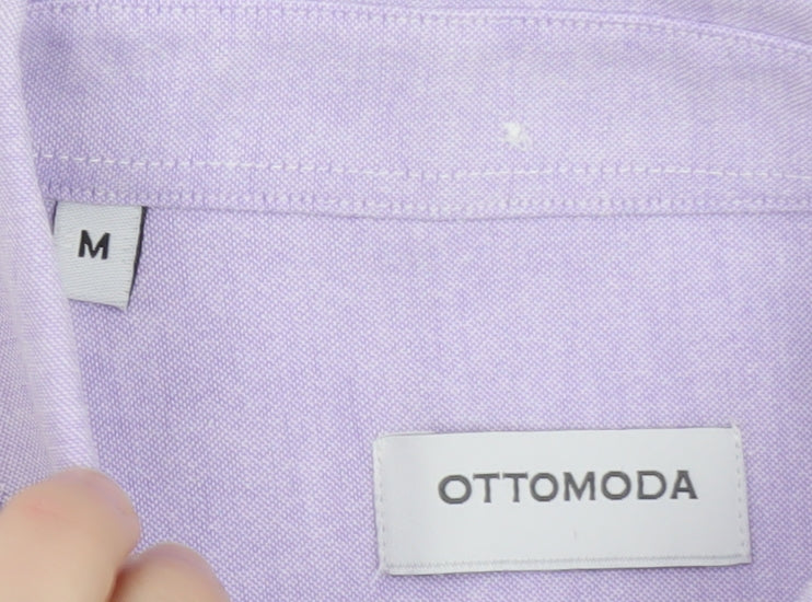 Ottomoda Men's Purple Button-Down Long Sleeve Dress Shirt M