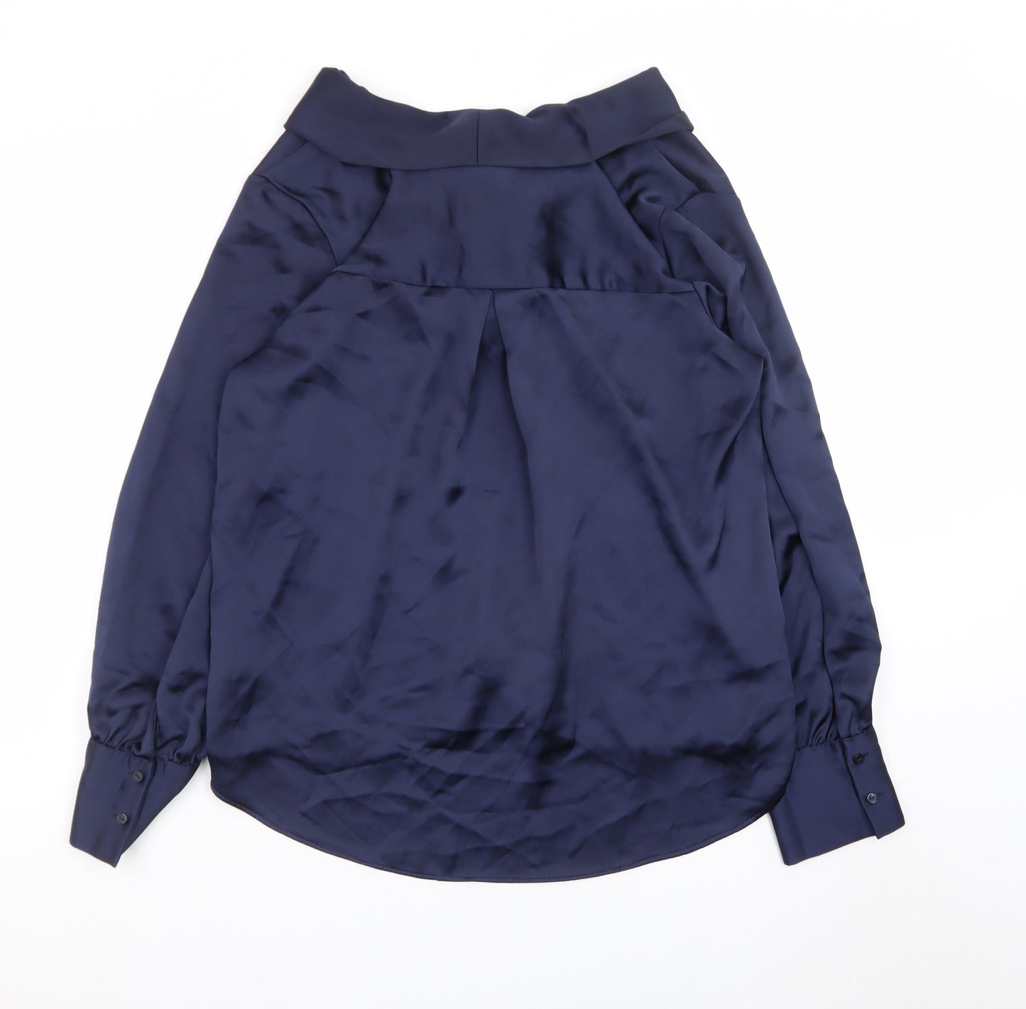 F&F Women’s Navy Blue Long Sleeve Bow Neck Blouse UK 14 Polyester