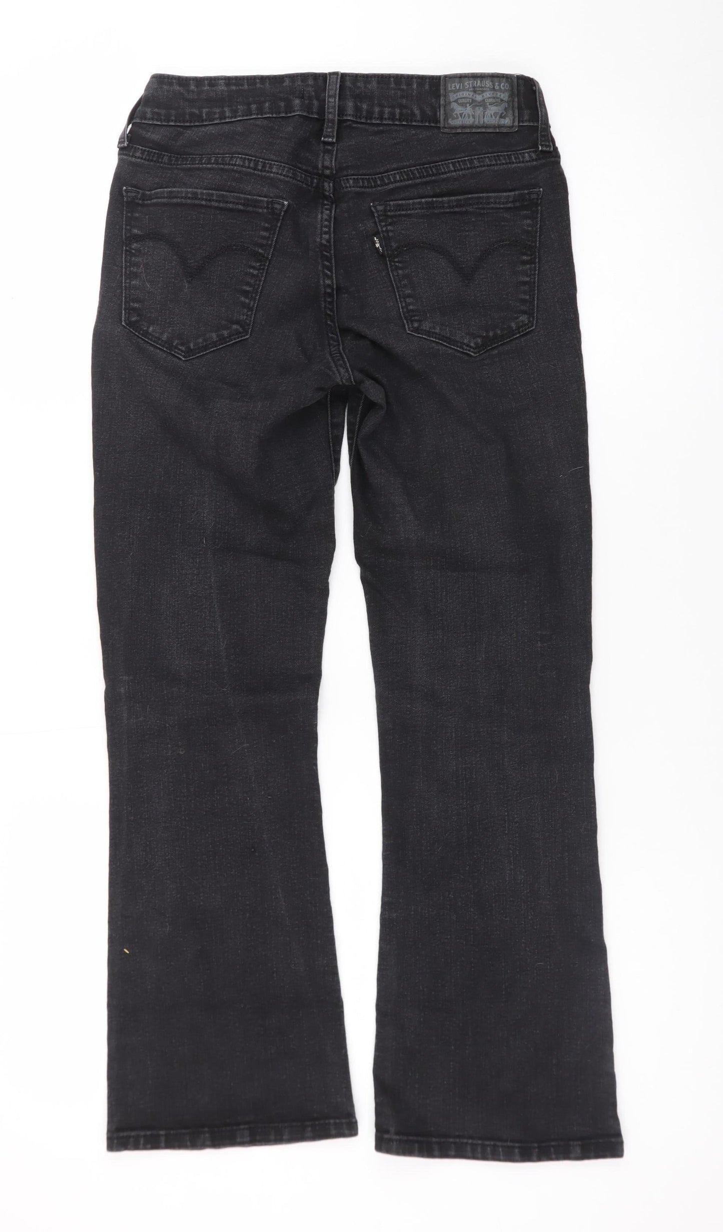 Levi's Womens Black 715 Bootcut Jeans Size 26 Slim Fit Denim