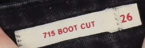 Levi's Womens Black 715 Bootcut Jeans Size 26 Slim Fit Denim