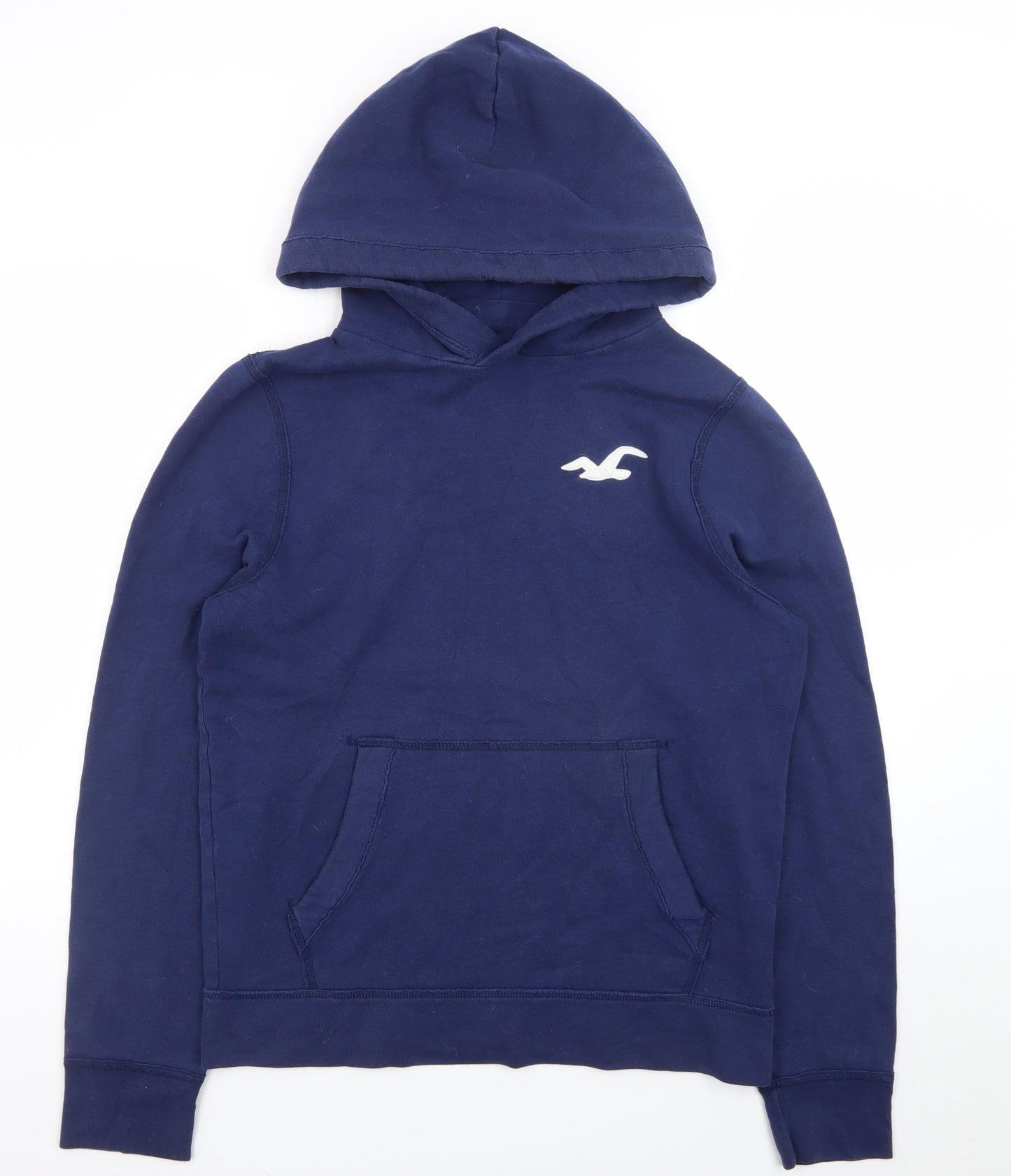Hollister Men's Blue Pullover Hoodie L Long Sleeve Logo Top