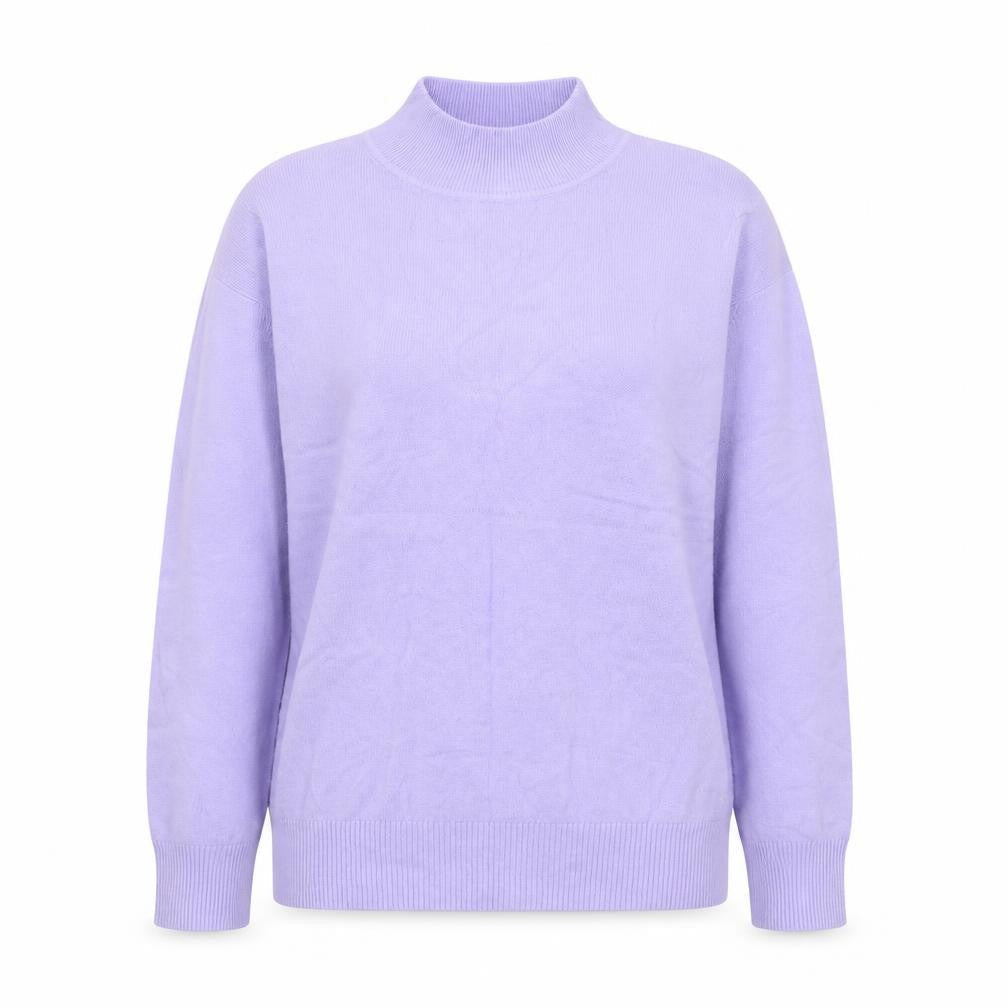 Emily Stacy Women Purple Mock Neck Pullover Jumper XL