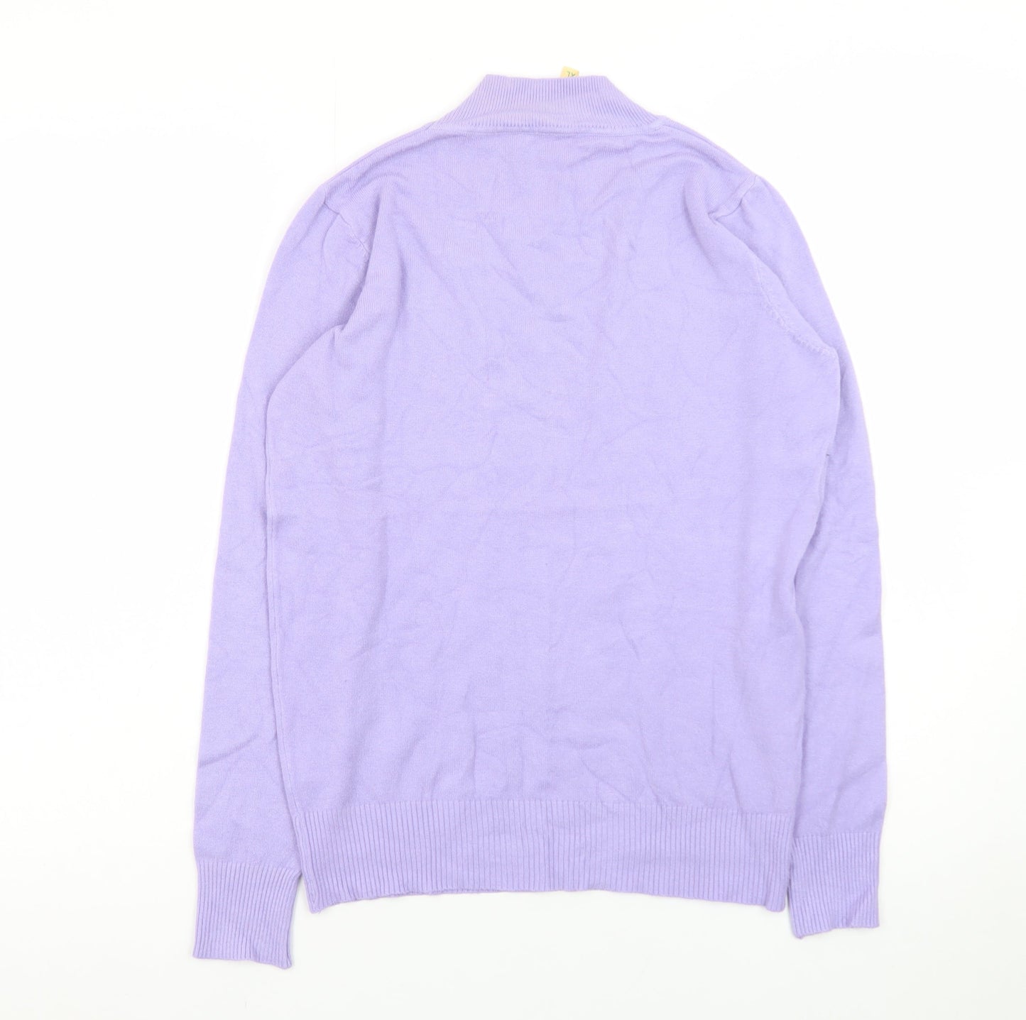 Emily Stacy Women Purple Mock Neck Pullover Jumper XL